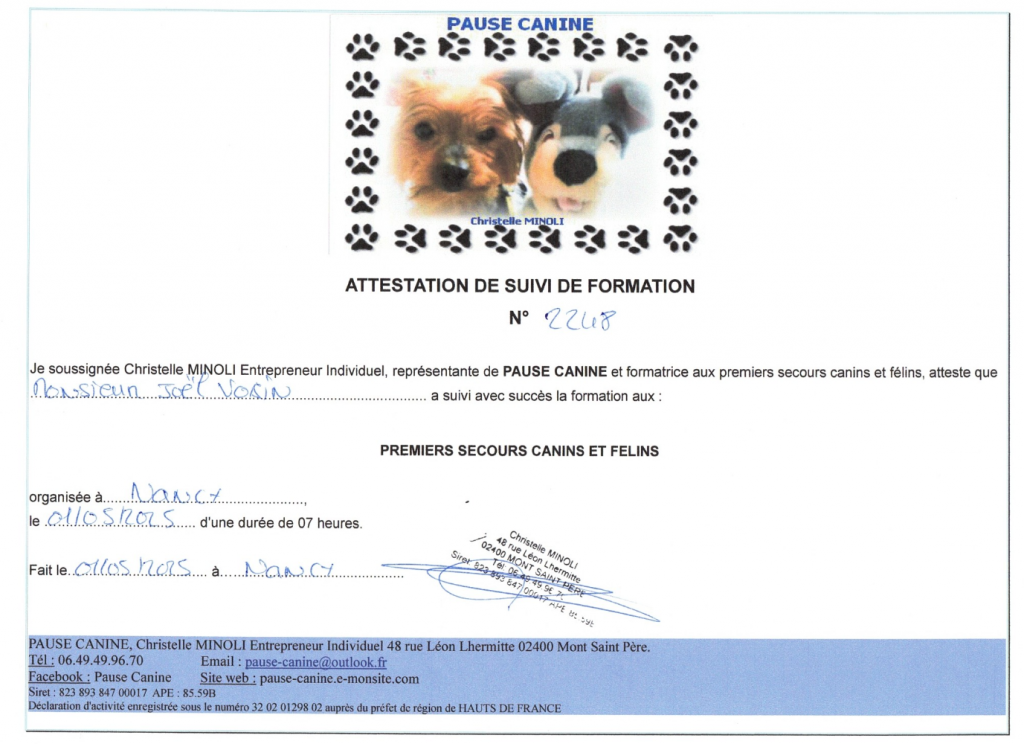 1ERS SECOURS CANINS & FELINS